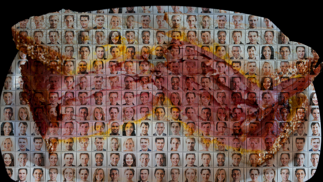 Illustration for article titled Beautiful! These Photos Of Diverse People Can Be Turned Into A Mosaic Of The American Flag Or Any Number Of Images